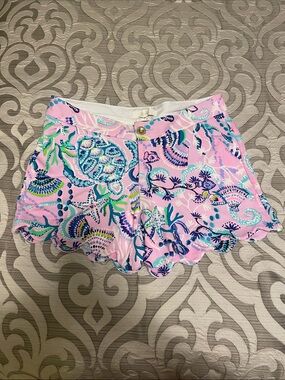 NWOT Lilly Pulitzer Lilac Freesia Mermaid For You Buttercup Knit Shorts Size 6